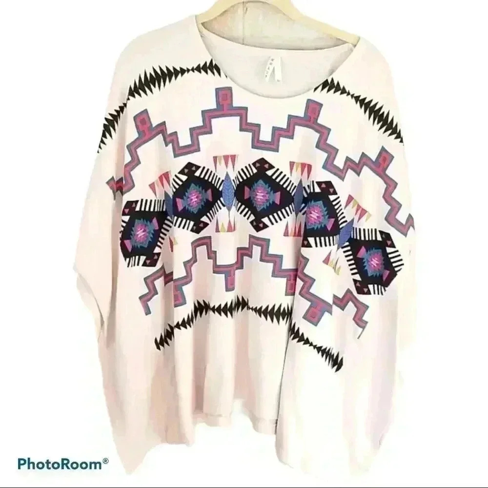 ROPER Western Wear Southwestern Poncho Size S